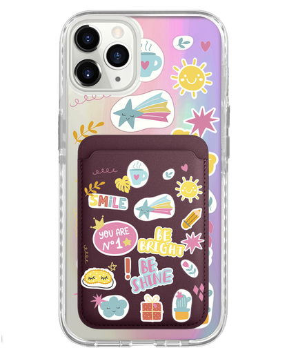 iPhone Magnetic Wallet Holo Case - Self Love Sticker Pack 3.0