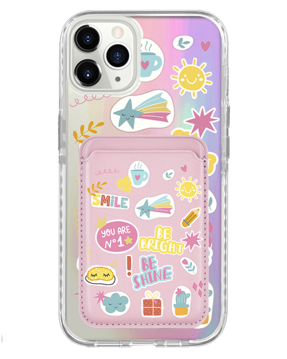 iPhone Magnetic Wallet Holo Case - Self Love Sticker Pack 3.0