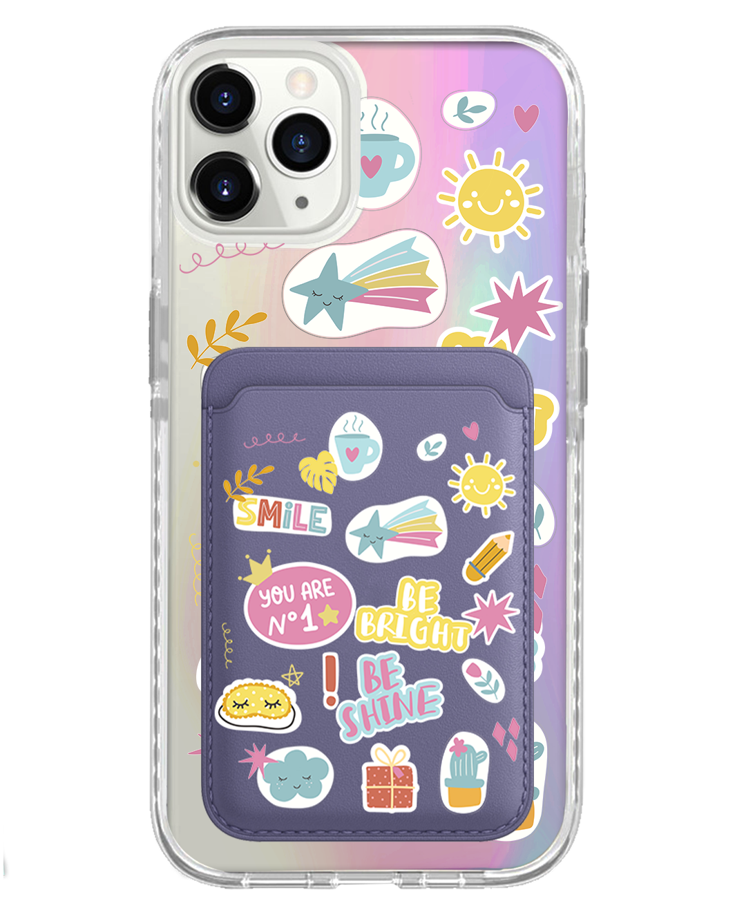 iPhone Magnetic Wallet Holo Case - Self Love Sticker Pack 3.0