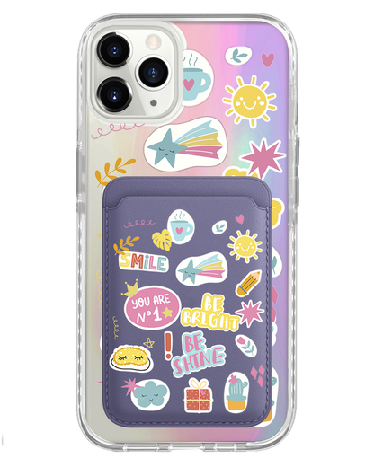iPhone Magnetic Wallet Holo Case - Self Love Sticker Pack 3.0