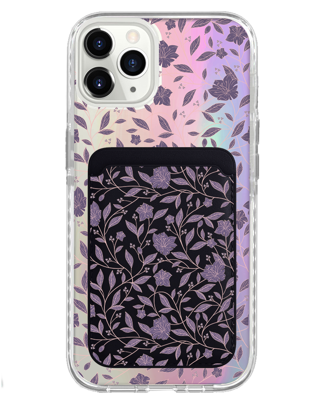 iPhone Magnetic Wallet Holo Case - Sketchy Flower 4.0