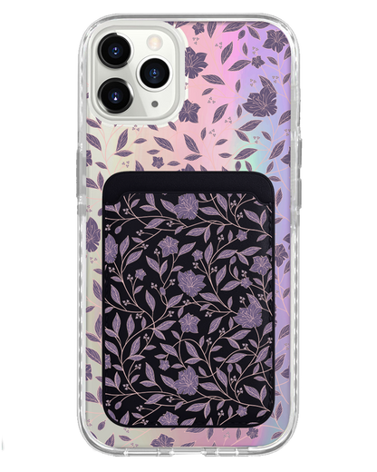iPhone Magnetic Wallet Holo Case - Sketchy Flower 4.0