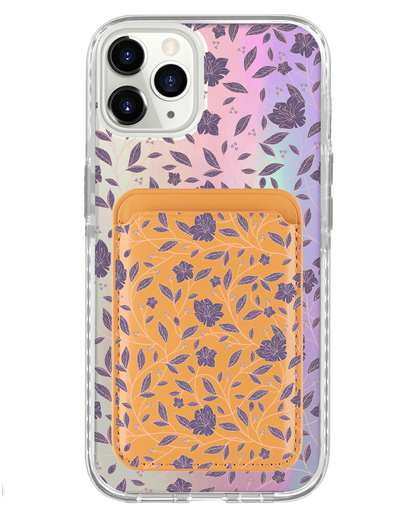 iPhone Magnetic Wallet Holo Case - Sketchy Flower 4.0