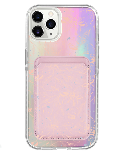 iPhone Magnetic Wallet Holo Case - Sketchy Flower & Butterfly 1.0