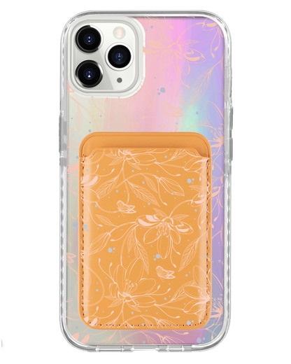 iPhone Magnetic Wallet Holo Case - Sketchy Flower & Butterfly 1.0