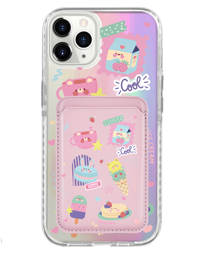 iPhone Magnetic Wallet Holo Case - Sweet Cafe
