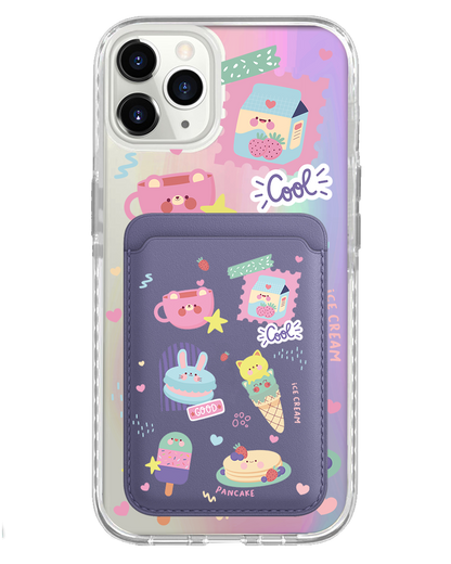 iPhone Magnetic Wallet Holo Case - Sweet Cafe