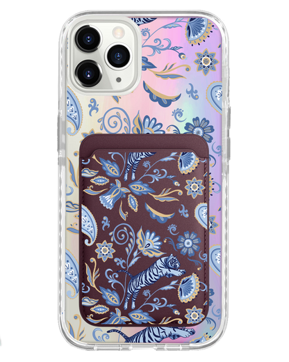 iPhone Magnetic Wallet Holo Case - Tiger & Floral 1.0