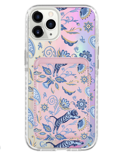 iPhone Magnetic Wallet Holo Case - Tiger & Floral 1.0