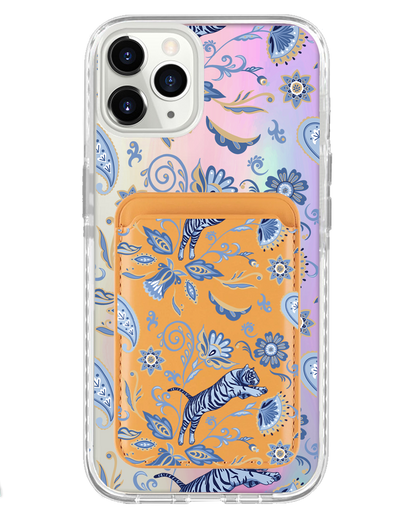 iPhone Magnetic Wallet Holo Case - Tiger & Floral 1.0