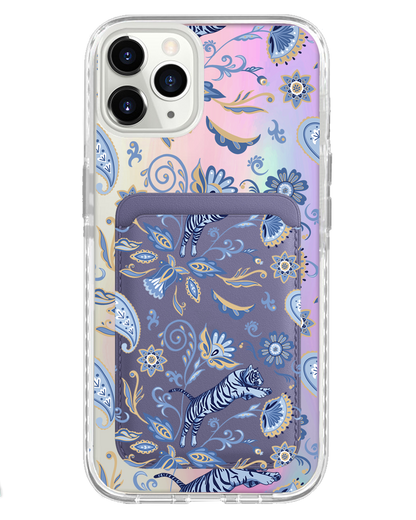 iPhone Magnetic Wallet Holo Case - Tiger & Floral 1.0