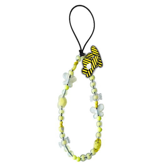 Beaded Strap with Acrylic Charm  - Honey