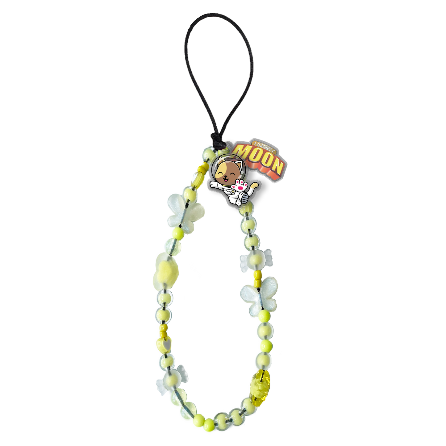 Beaded Strap with Acrylic Charm  - Honey Moon