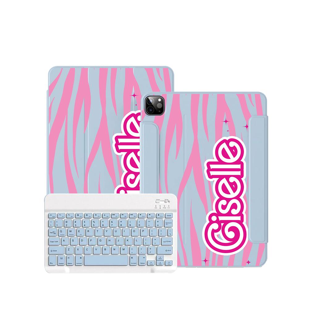 iPad / Android Tab Wireless Keyboard Flipcover - Barbie Zebra Pattern