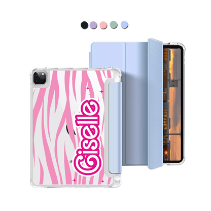 iPad Macaron Flip Cover - Barbie Zebra Pattern