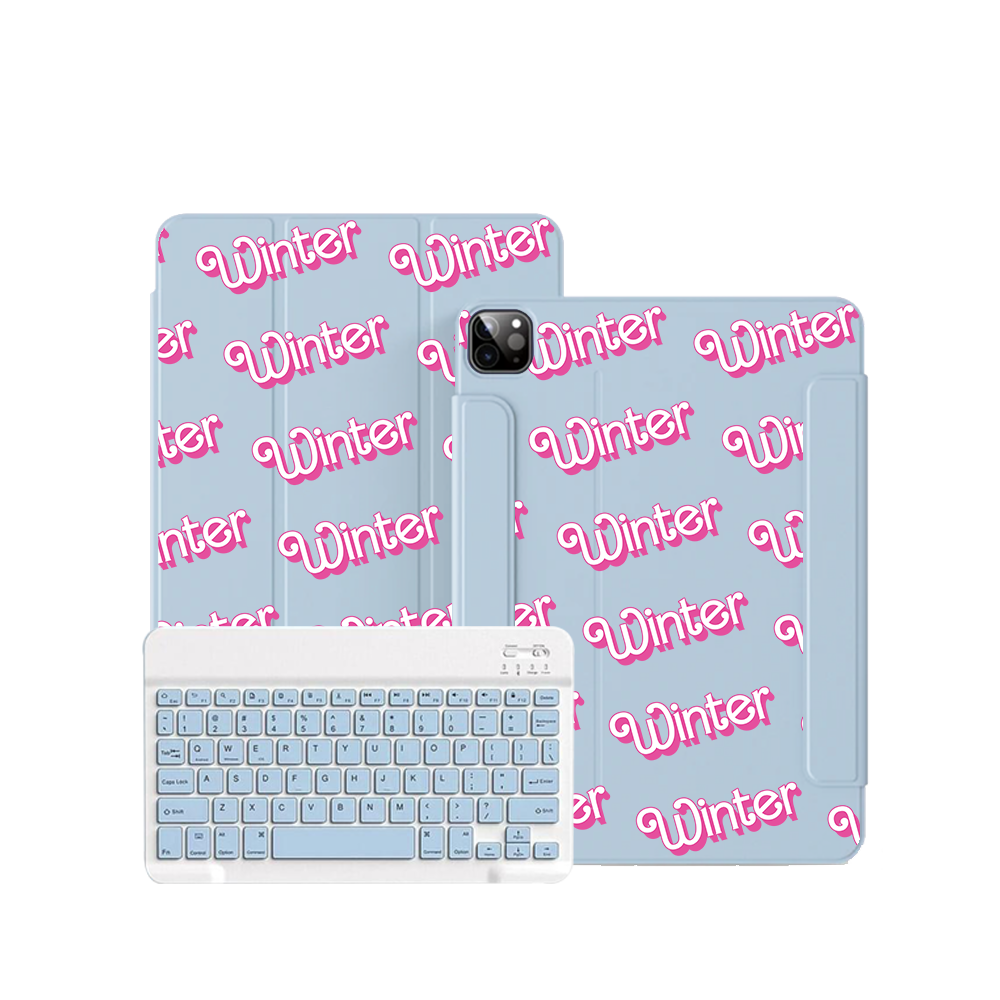 iPad / Android Tab Wireless Keyboard Flipcover - Barbie Monogram