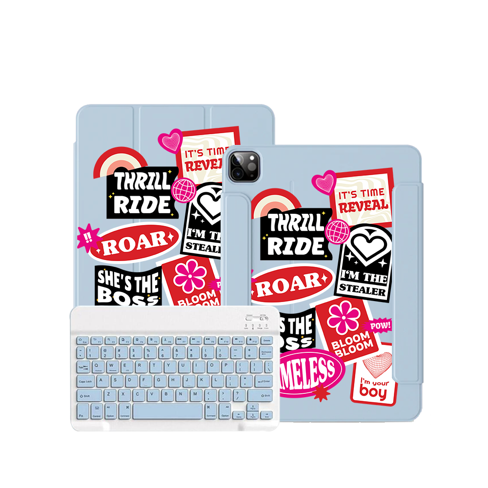 iPad / Android Tab Wireless Keyboard Flipcover - The Boyz Song Sticker Pack