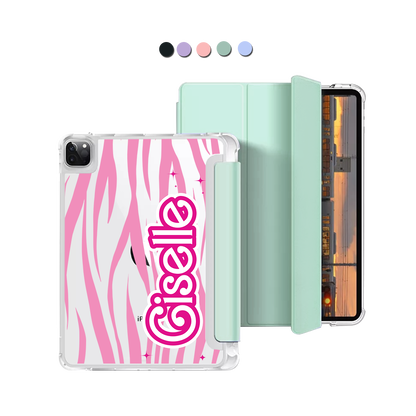 iPad Macaron Flip Cover - Barbie Zebra Pattern