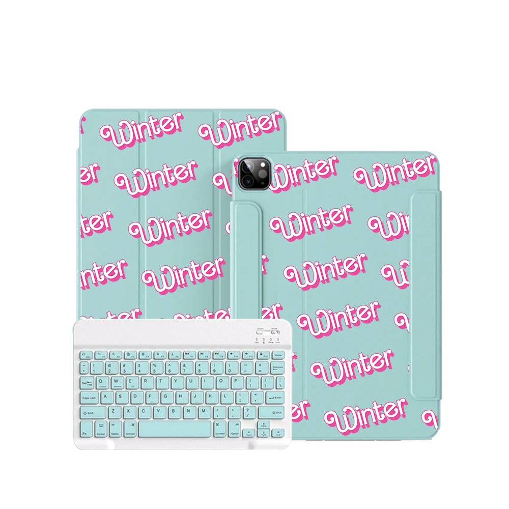 iPad / Android Tab Wireless Keyboard Flipcover - Barbie Monogram