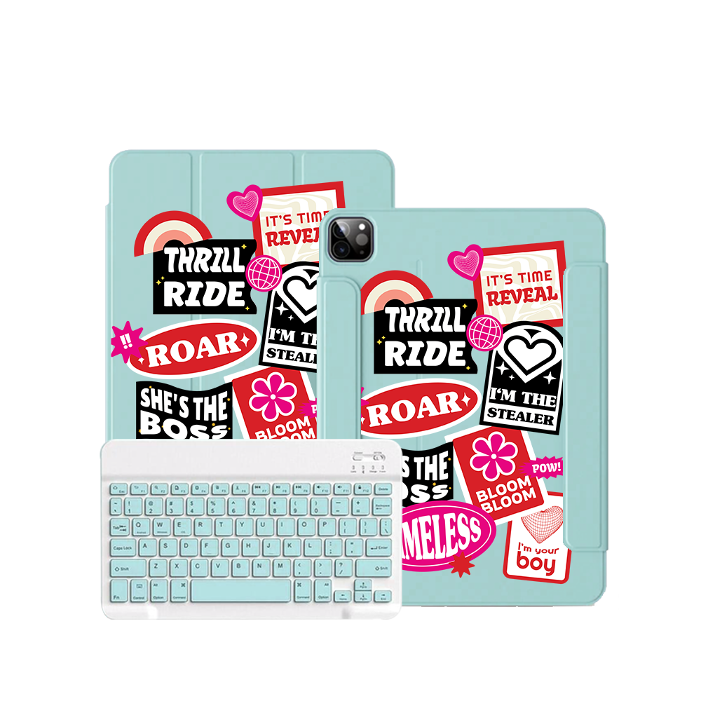 iPad / Android Tab Wireless Keyboard Flipcover - The Boyz Song Sticker Pack