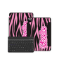 iPad / Android Tab Wireless Keyboard Flipcover - Barbie Zebra Pattern