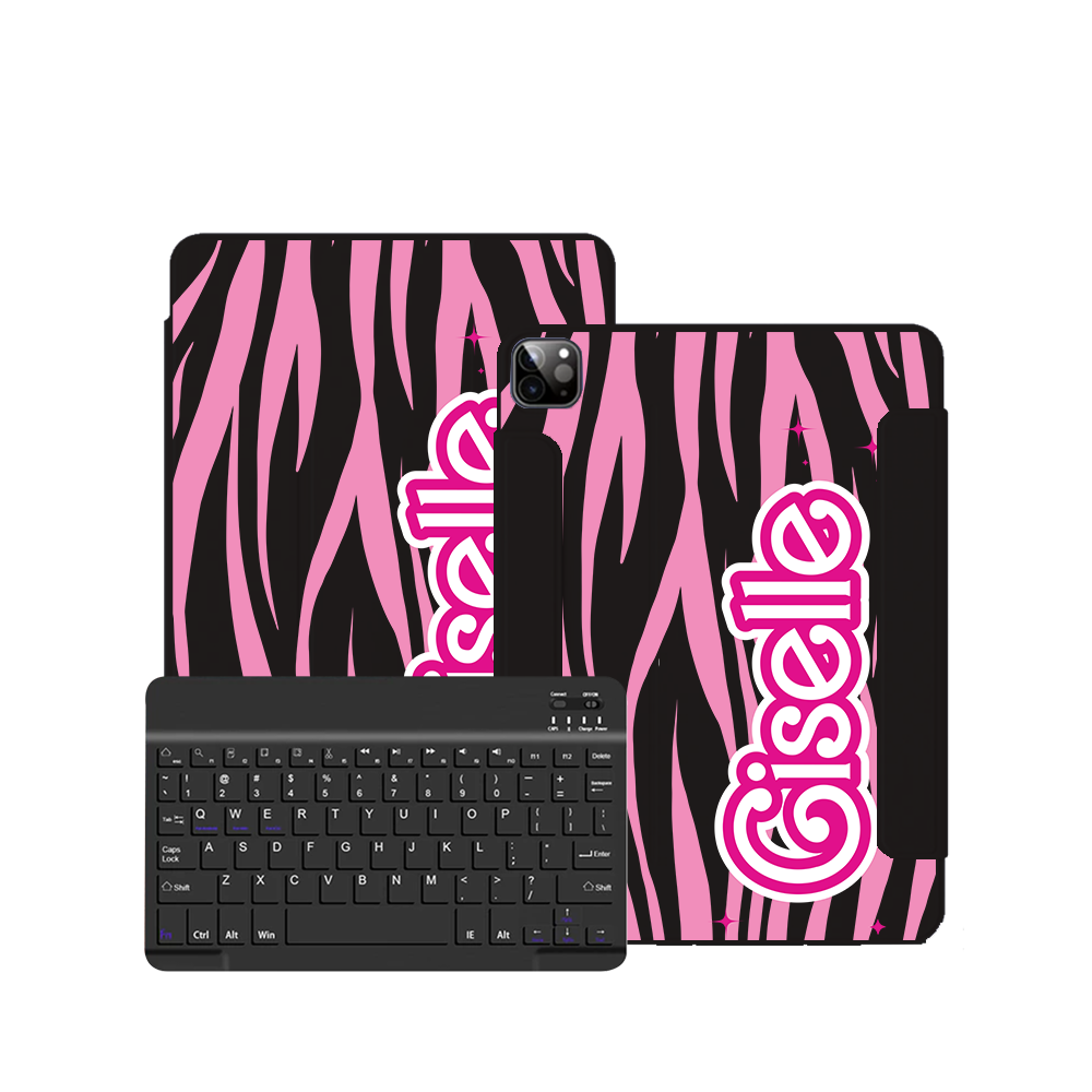 iPad / Android Tab Wireless Keyboard Flipcover - Barbie Zebra Pattern