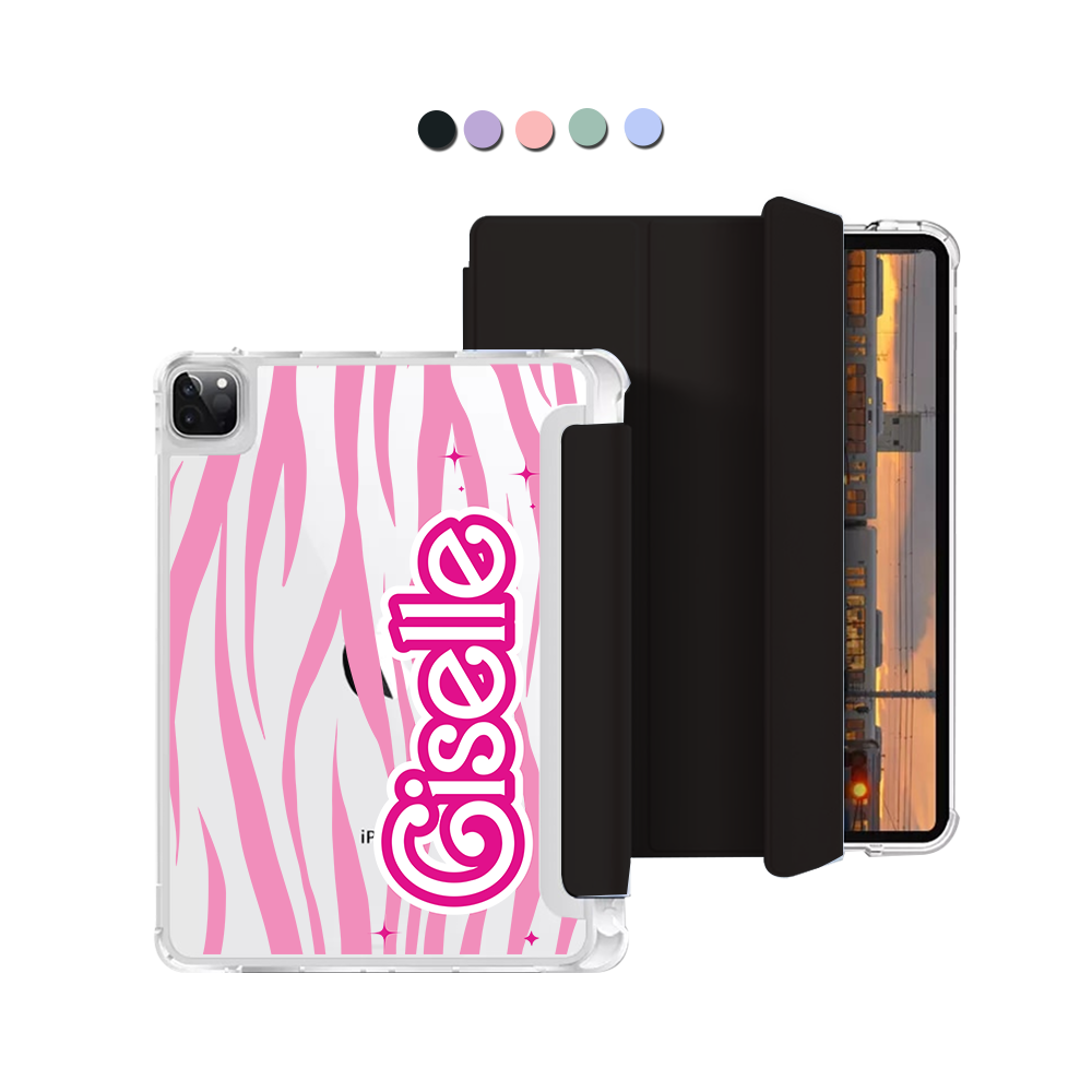 iPad Macaron Flip Cover - Barbie Zebra Pattern