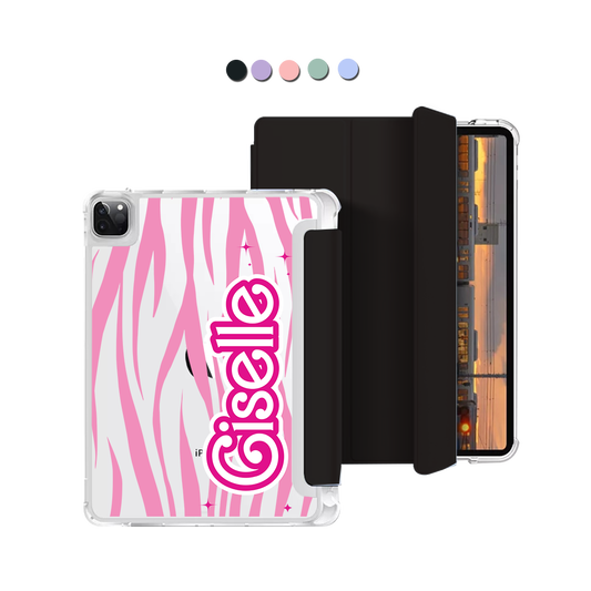 iPad Macaron Flip Cover - Barbie Zebra Pattern