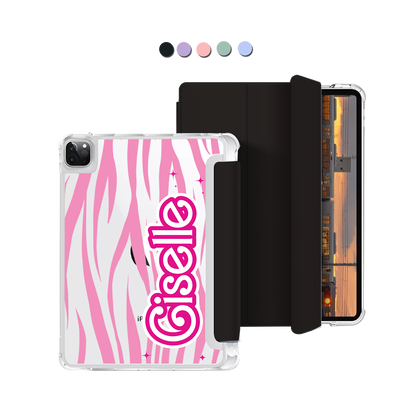 iPad Macaron Flip Cover - Barbie Zebra Pattern