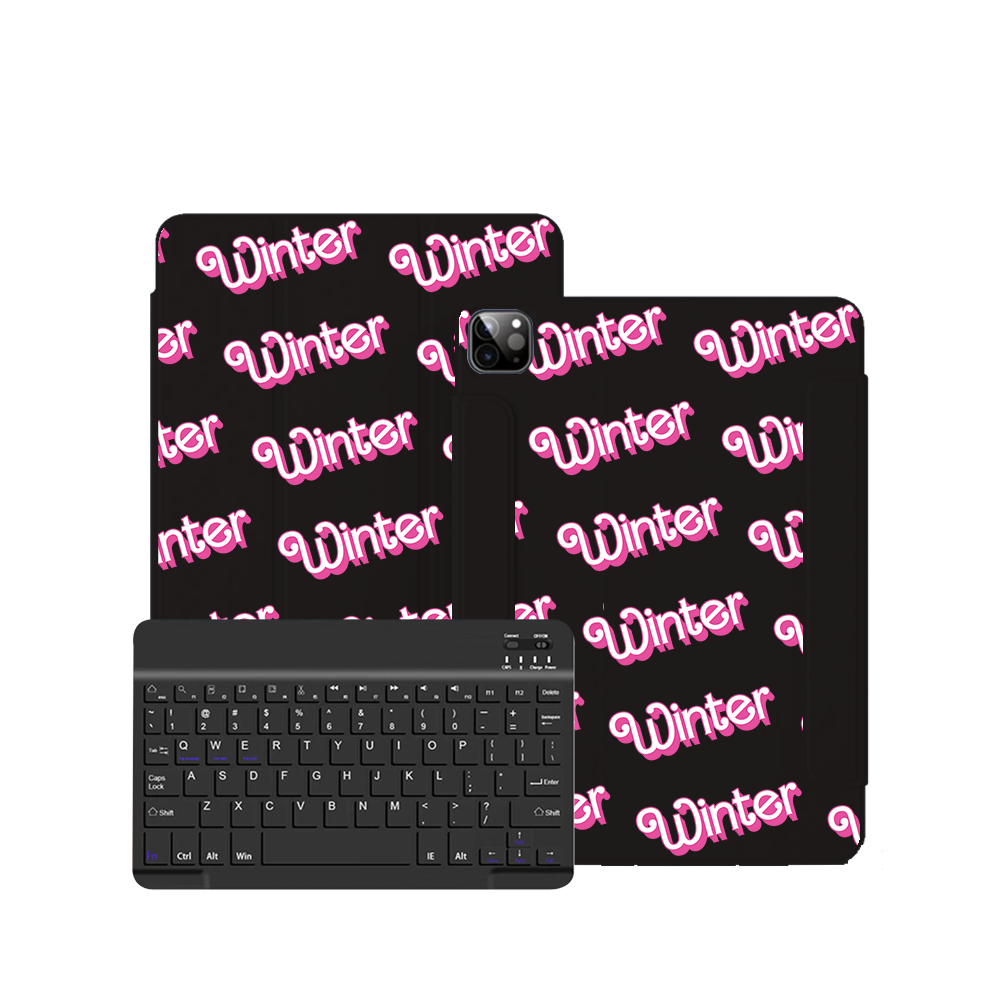 iPad / Android Tab Wireless Keyboard Flipcover - Barbie Monogram