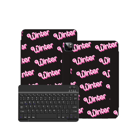 iPad / Android Tab Wireless Keyboard Flipcover - Barbie Monogram