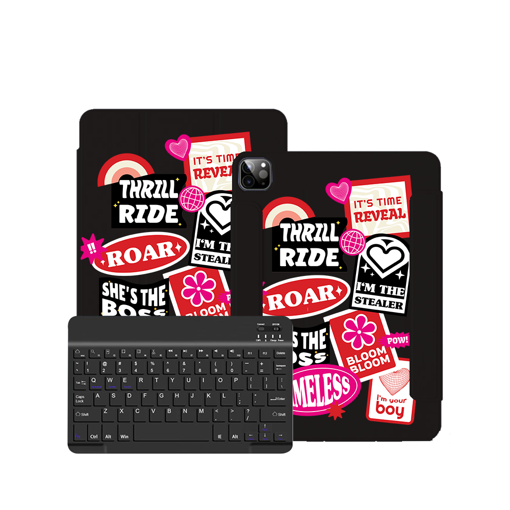 iPad / Android Tab Wireless Keyboard Flipcover - The Boyz Song Sticker Pack