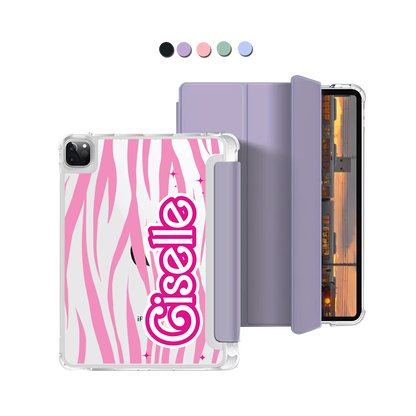 iPad Macaron Flip Cover - Barbie Zebra Pattern