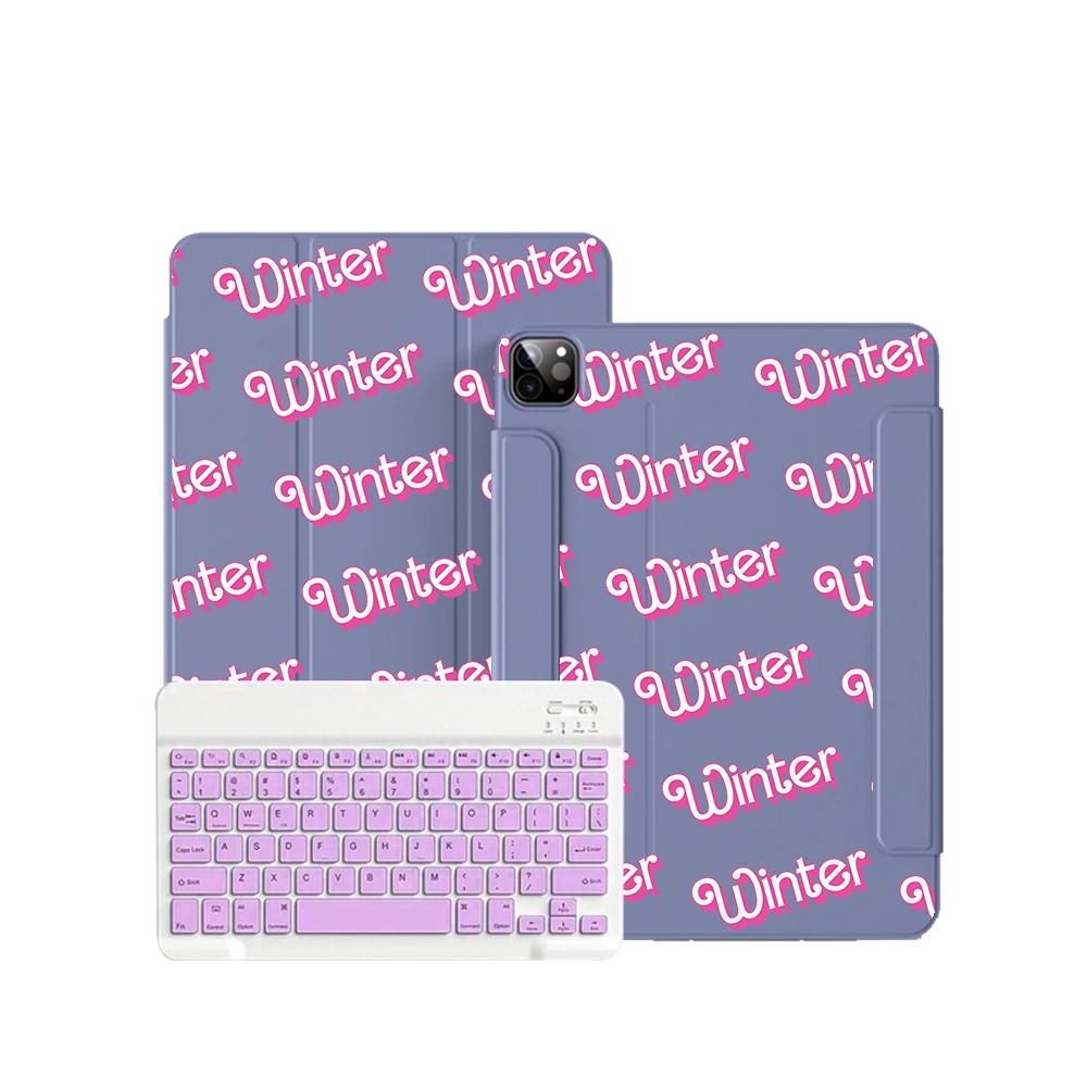 iPad / Android Tab Wireless Keyboard Flipcover - Barbie Monogram