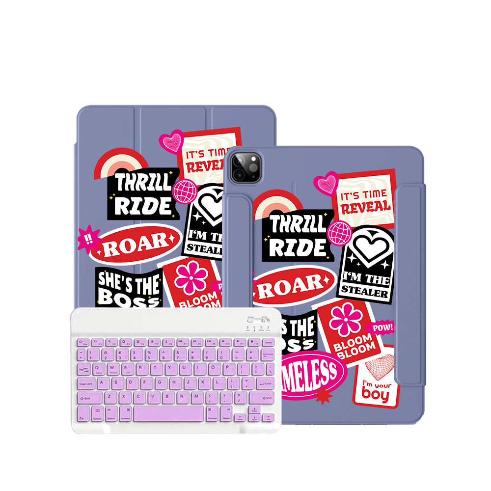 iPad / Android Tab Wireless Keyboard Flipcover - The Boyz Song Sticker Pack