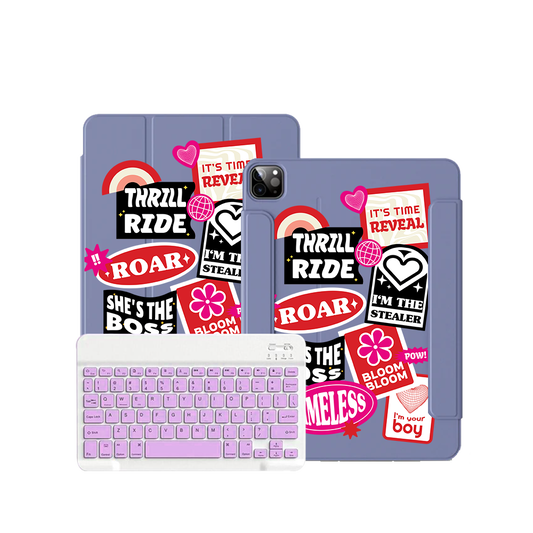 iPad / Android Tab Wireless Keyboard Flipcover - The Boyz Song Sticker Pack