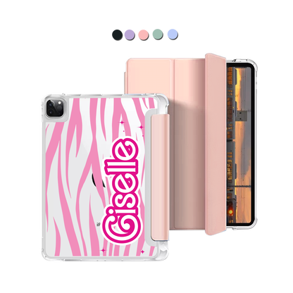iPad Macaron Flip Cover - Barbie Zebra Pattern