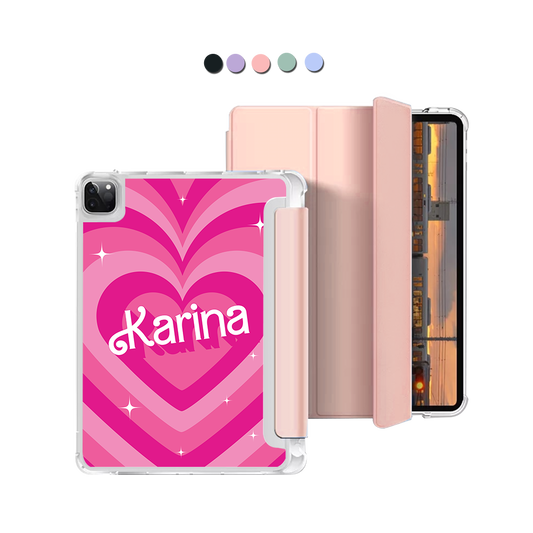 iPad Macaron Flip Cover - Barbie Love Pattern