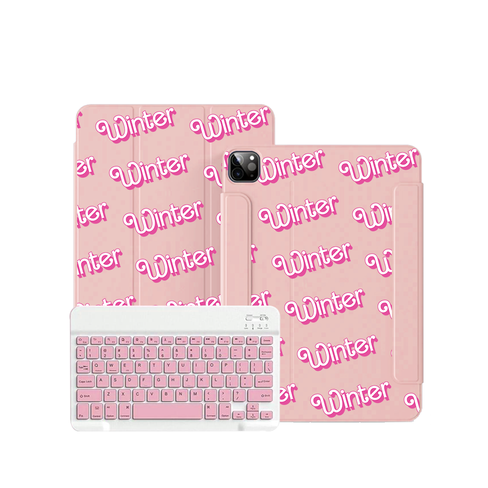 iPad / Android Tab Wireless Keyboard Flipcover - Barbie Monogram