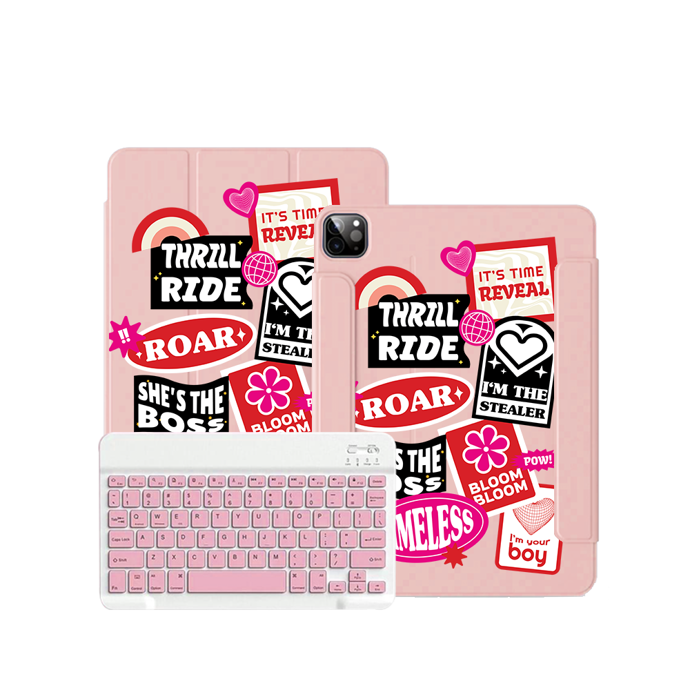 iPad / Android Tab Wireless Keyboard Flipcover - The Boyz Song Sticker Pack