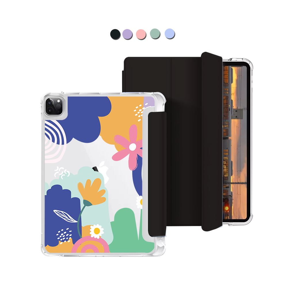 iPad Macaron Flip Cover - Abstract Flower 1.0