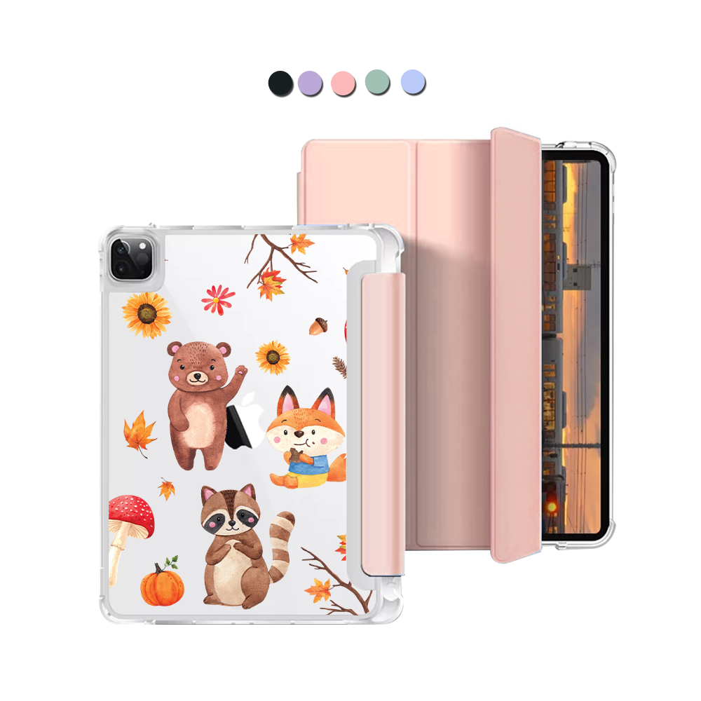 iPad Macaron Flip Cover - Autumn Animals