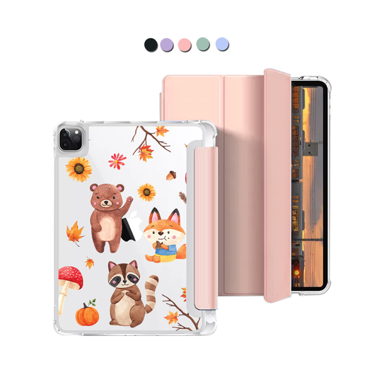 iPad Macaron Flip Cover - Autumn Animals