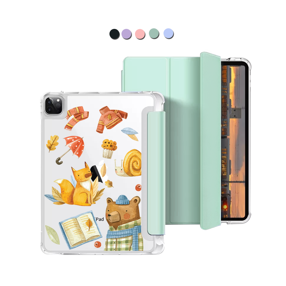 iPad Macaron Flip Cover - Bear & Fox