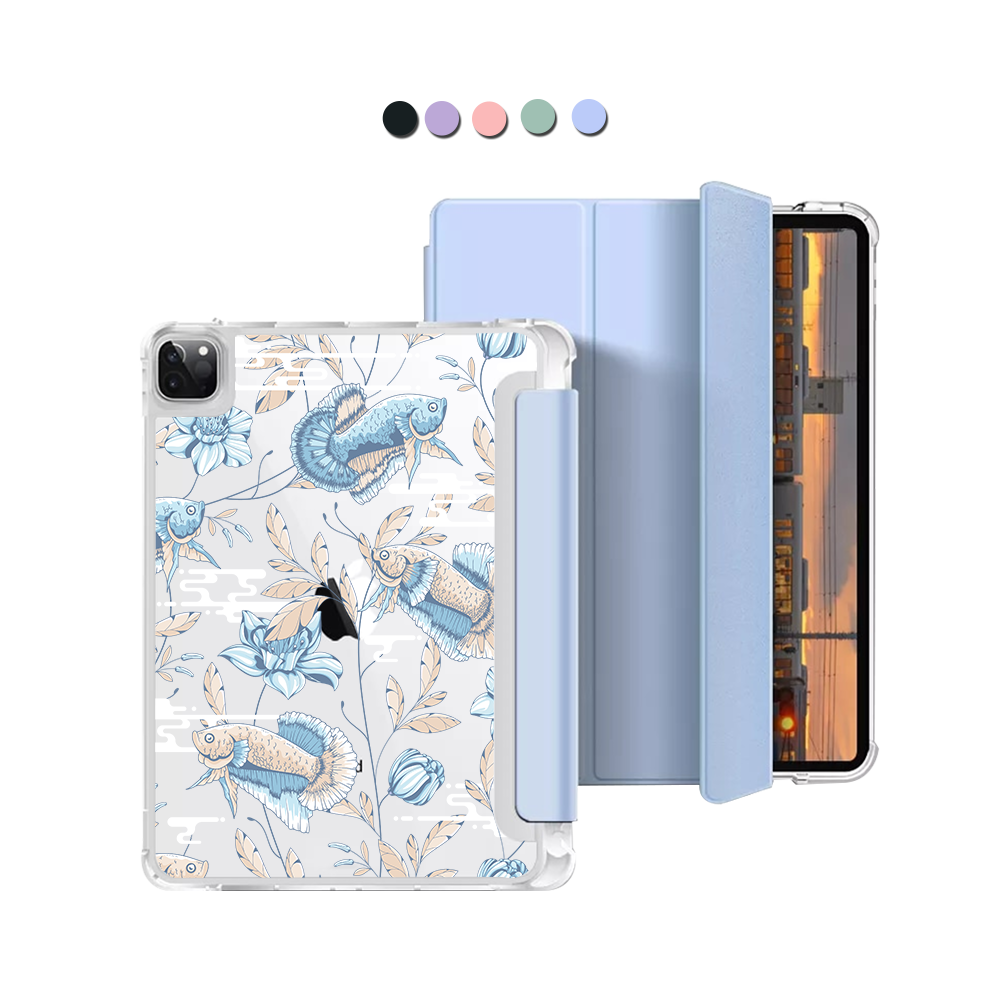 iPad Macaron Flip Cover - Fish & Floral 4.0