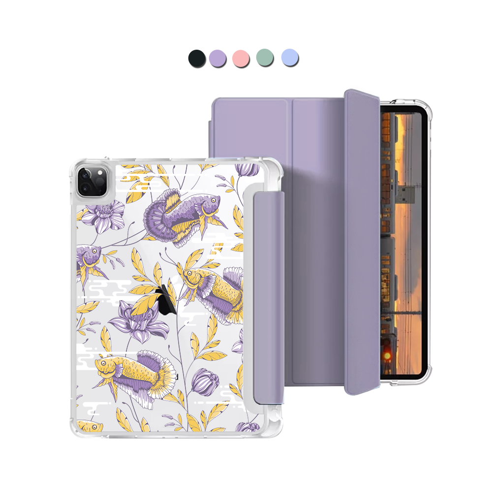 iPad Macaron Flip Cover - Fish & Floral 5.0