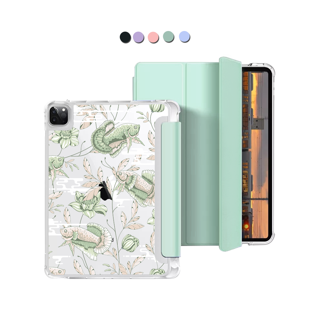 iPad Macaron Flip Cover - Fish & Floral 6.0