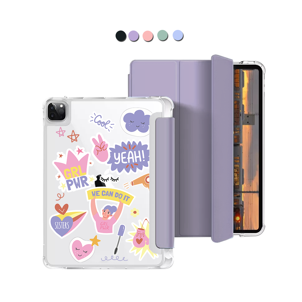 iPad Macaron Flip Cover - Girl Power Sticker Pack