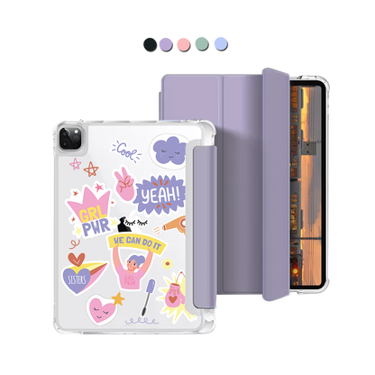 iPad Macaron Flip Cover - Girl Power Sticker Pack
