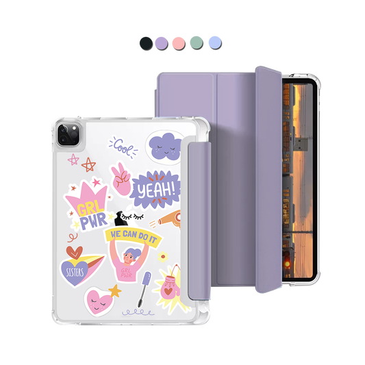 iPad Macaron Flip Cover - Girl Power Sticker Pack